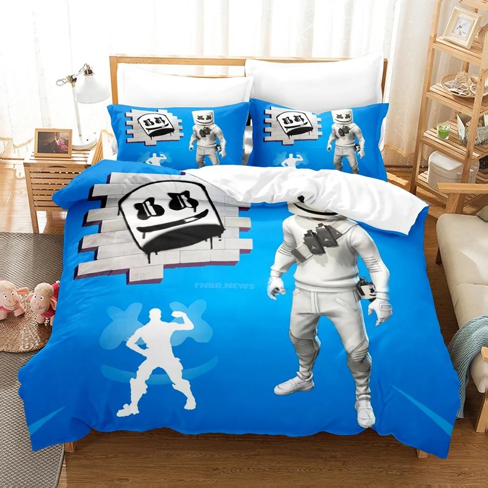 3D Print Dj Marshmello Bedding Set Single Twin Full Queen King Size Hip Hop Bed Set Aldult Kid Bedroom Duvetcover Sets