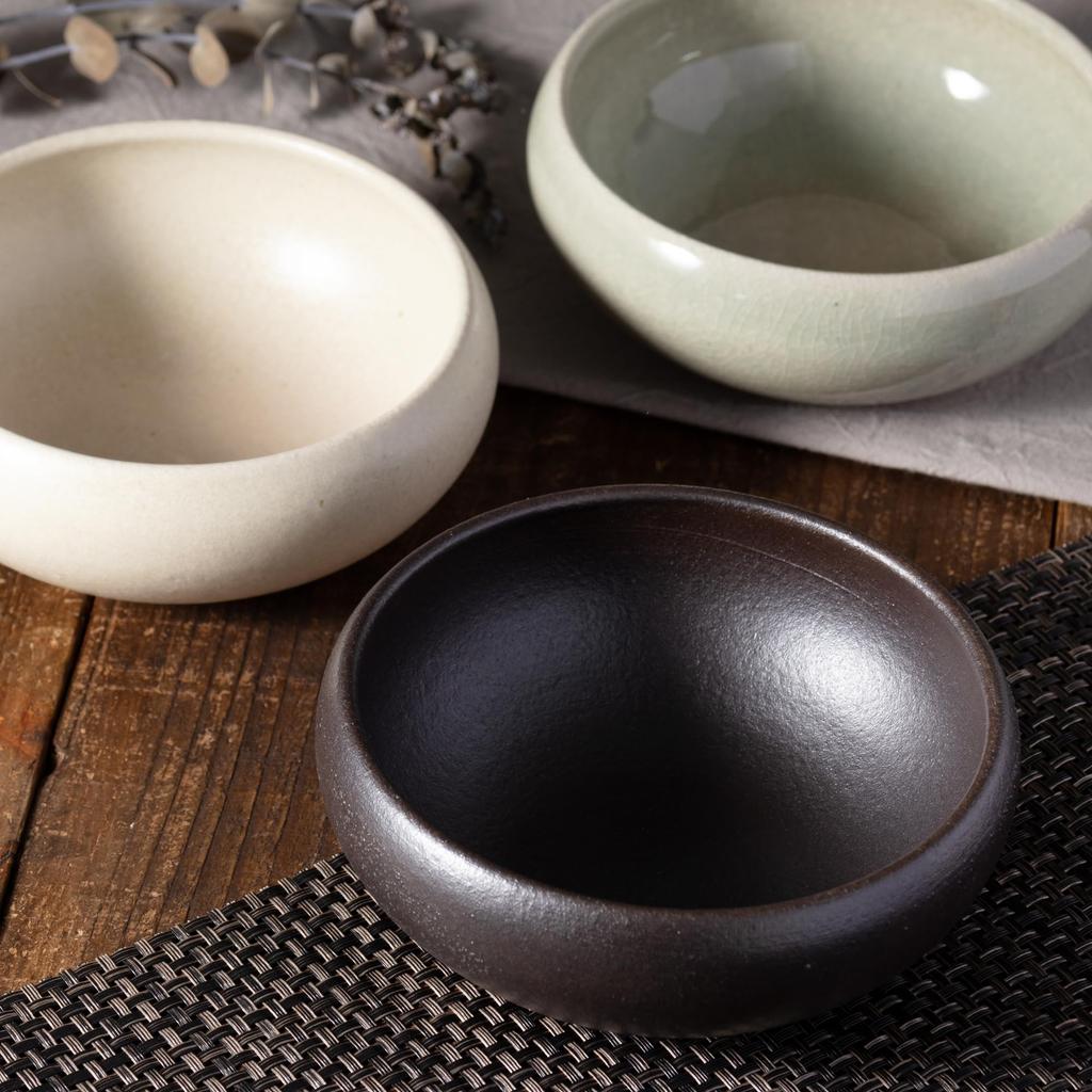 Marui Seito Shigaraki Ware Hechimon Bowl, Small, Approx. 13cm Diameter, Hana Wabi, Black, MR-3-4274