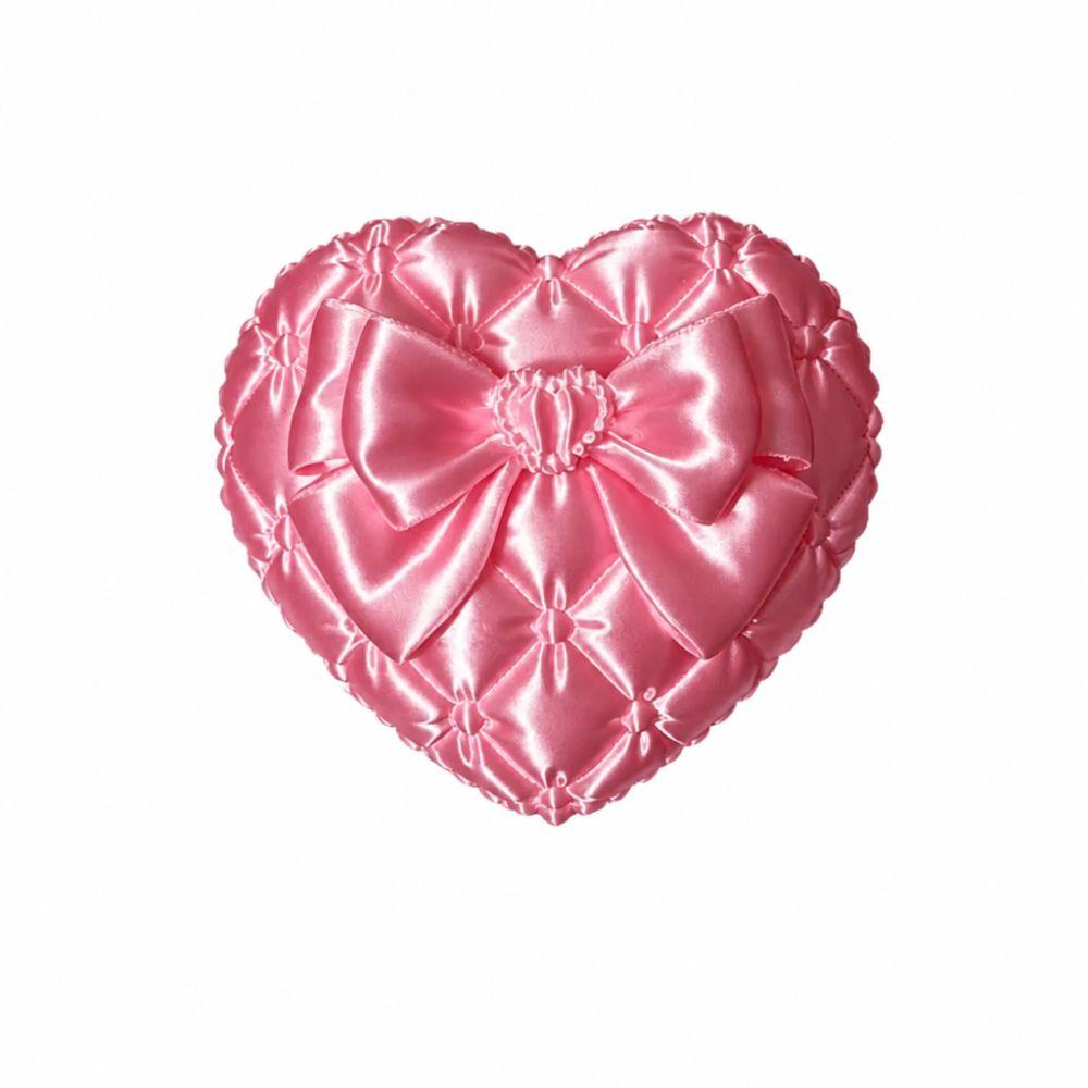 Silk Texture Heart-shaped Jewelry Box Small Size Storage Tray Vanity Table