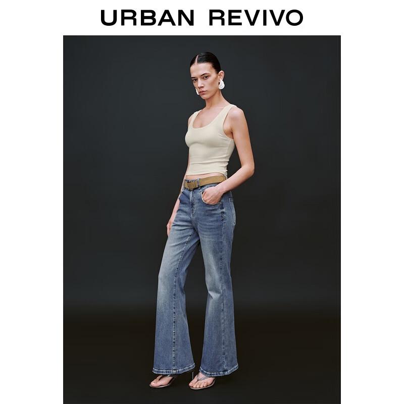 UR Women s Vintage Washed Belted Flare Jeans 30