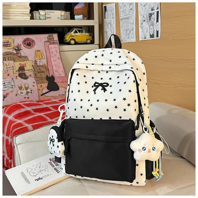 New female cute schoolbag versatile small fresh star bow junior high school college student backpack class backpack