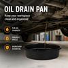 Oil Drain Pan 37 Cm Large Opening Plastic Basin with Guided Pour Lip and Stable Base, 6.5 L Vehicle Service Drain Pan for Home Maintenance