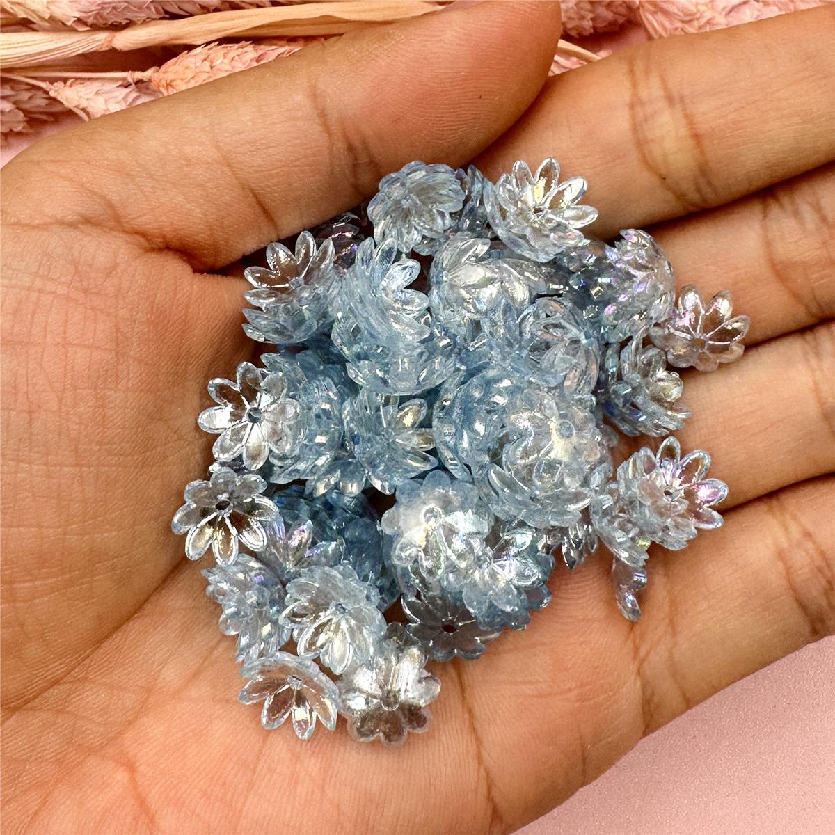 

100 шт. 9,5 мм модные акриловые цветочные бусины для изготовления браслетов и ожерелий DIY ювелирные аксессуары синий