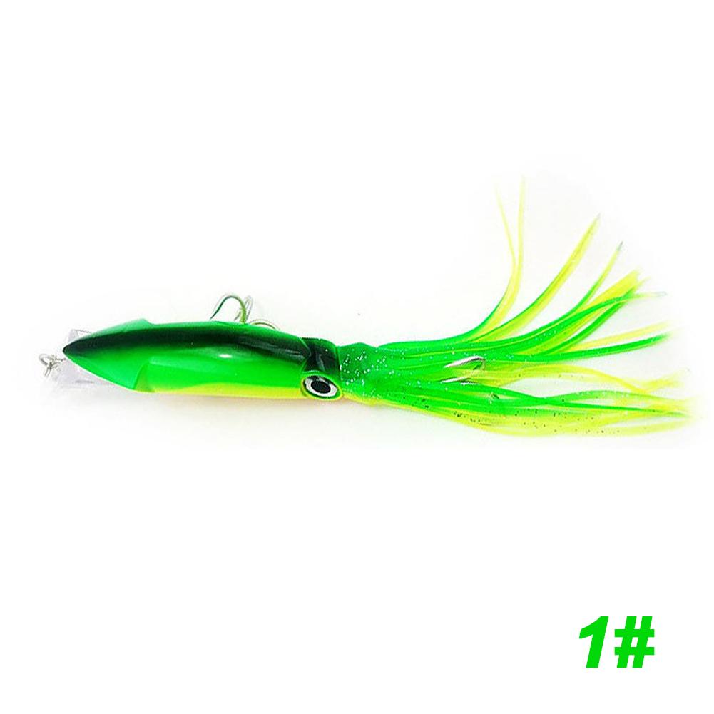 1PC 14CM/40G Lure Bait With Whiskers Treble Hook Design Sea Fishing Octopus Long Casting Bait Fishing Tackle Accessory
