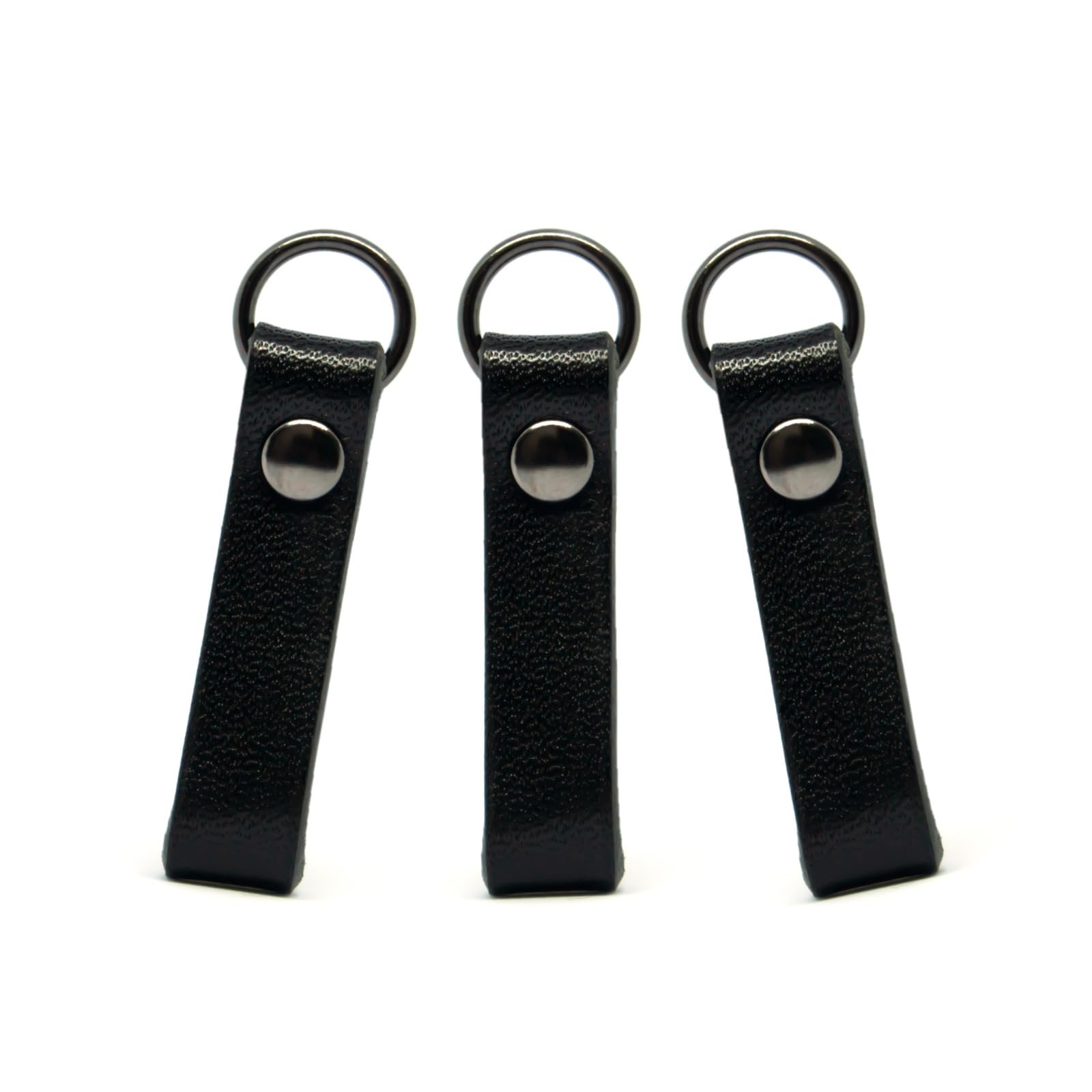 

ANBOON Tochigi Leather Zipper Pull Tab Set of 3 Cow Leather Simple Black