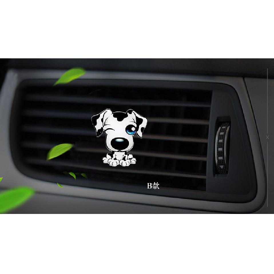 Bonito cão estilo acrílico purificador de ar condicionado saída de ventilação decoração perfume clipe fragrância interior do carro cheiro
