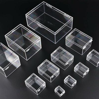 Boîte de rangement transparente nombreuses tailles Plastique PC Boîtes de rangement pour bureau Rectangulaire Spécimens d'insectes Bijoux Présentoir Boîtes de rangement