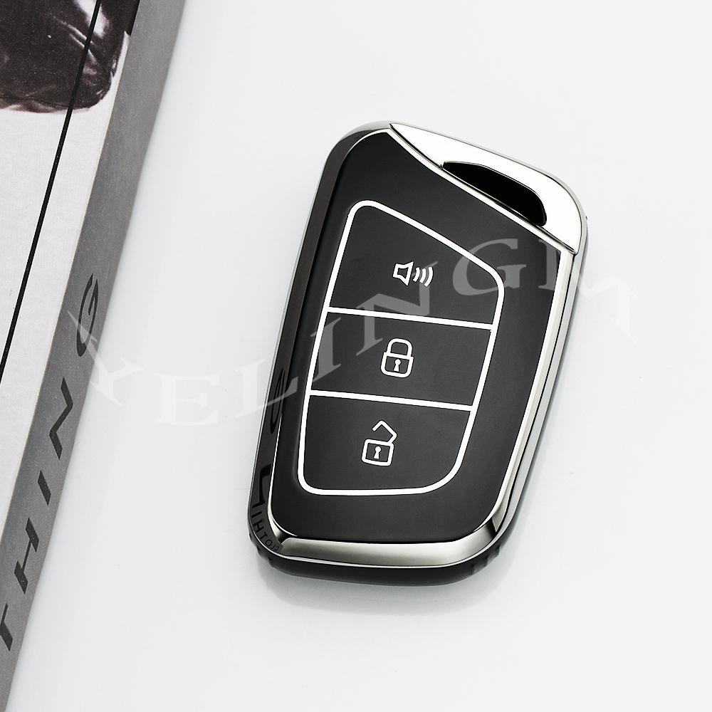 New Tpu 3Button Car Key Case Suitable For Jac Jiayue A5 X4 X7 Ic5 Iev S4 7S T8 Refine S4 S7 M6 Keyless Keychain Accessories