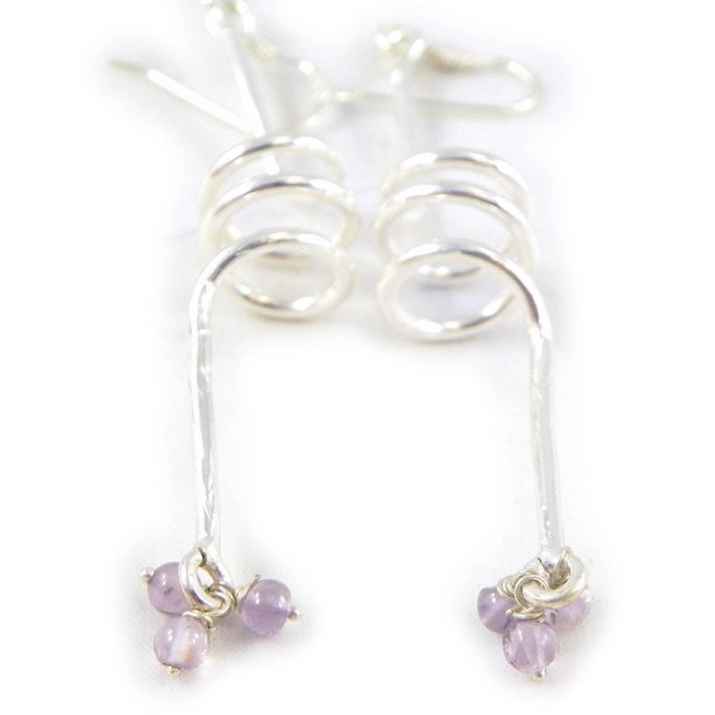Les Trésors De Lily [C9554] - Silver BO 'Spirals' Light Amethyst