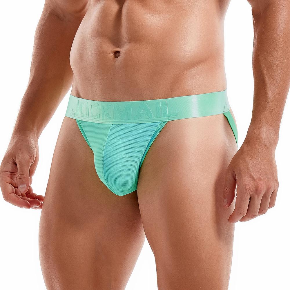 Jockstraps JOCKMAIL Solid Colour Ultra-thin Mesh Breathable Semi-transparent Sexy Men's Thong Underwear Daily Casual Low Waist G-string Underpants