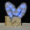 Realistic Rabbit Ear Hairband Funny Luminous Bunny Headband Glowing Plush Headband  Live House