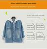 Herren-Jeansjacke im koreanischen Stil, 2-in-1-Jeansjacke – trendig, lockere Passform, mit Kapuze, perfekt für Frühling und Herbst