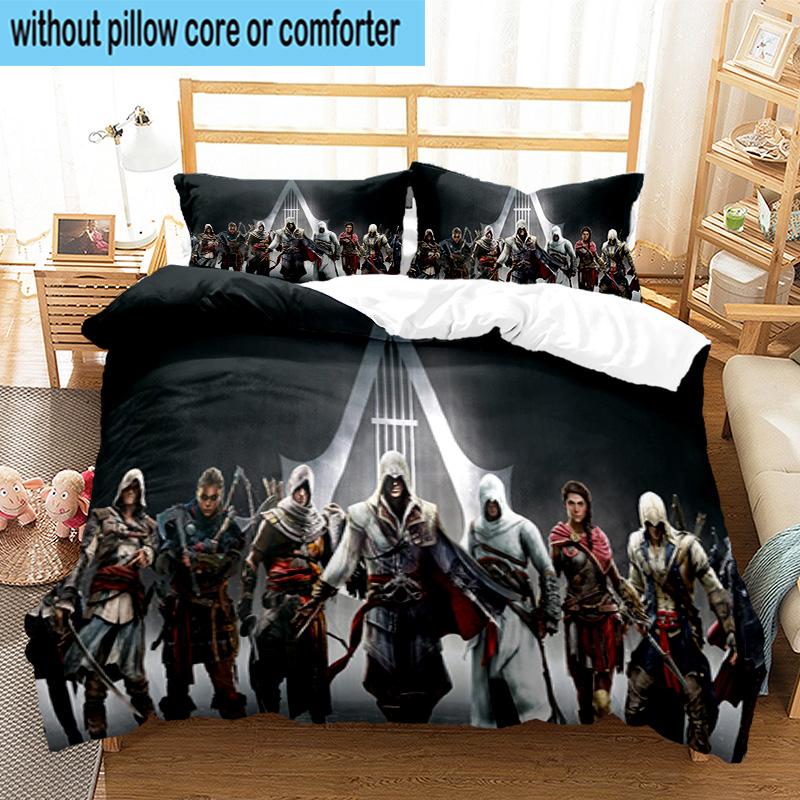 1PC Assass Warrior 3pcs Bedding,Including 1pc Duvet Cover And 2pcs Pillowcases Perfect for Christmas,Ideal for Bedroom, Dormitory