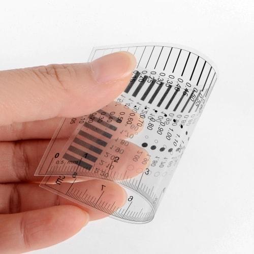 uxcell High-Precision SEC Size Estimation Chart, 8cm 0.2mm Cover Transparency Defect Detection Film Ruler for Measuring Diameter and Line Width Defect