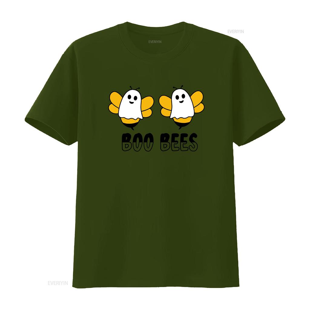Halloween Süß Lustig Geist Boo Bienen T-Shirt Humorvoller Aufdruck Für Festlichen Spaß Vintage Oberteil Für Den Alltag Lässig