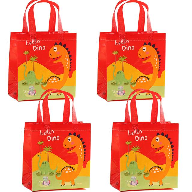 4Pcs Cartoon Dinosaur Paper Gift Bags Candy Cookies Packaging Bag Kids Jungle Animal Birthday Party Decorations Baby Shower