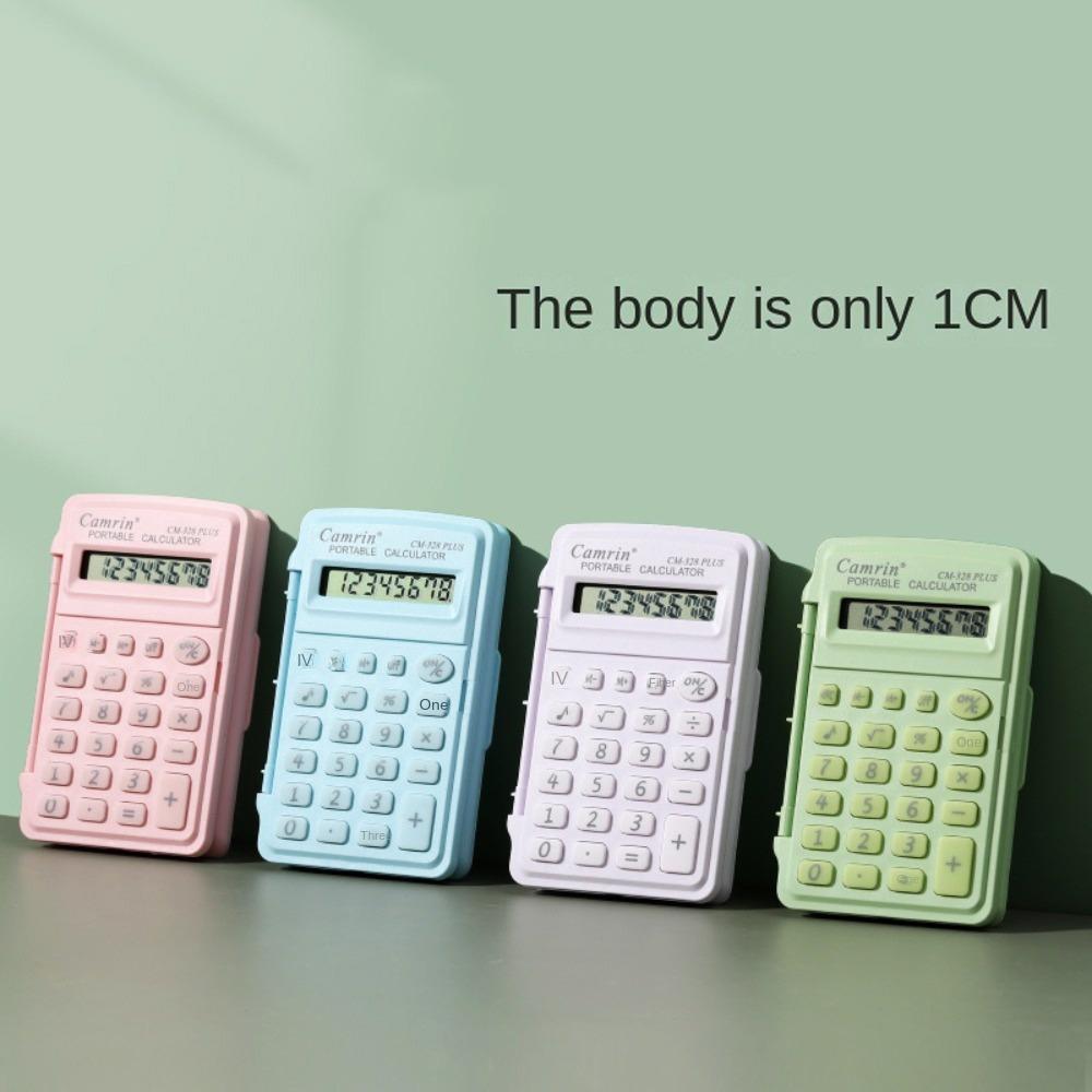 8 Digits Mini Flip Calculator Smart Stay Small Mini Scientific Calculator Portable Candy Color Student Stationery Decor