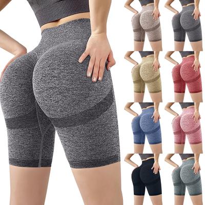Kadın Yoga Şortu, Fitness 5/4 Yüksek Bel, Nefes Alabilir Ve Elastik Şeftali Kaldırıcı Kalça, Sıkı Ve Hızlı Kuruyan Kadın Yoga Pantolonu