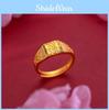 Vietnamese Sand Unique Gold Wealth Symbol Ring For Men With Modern Fit Adjustable