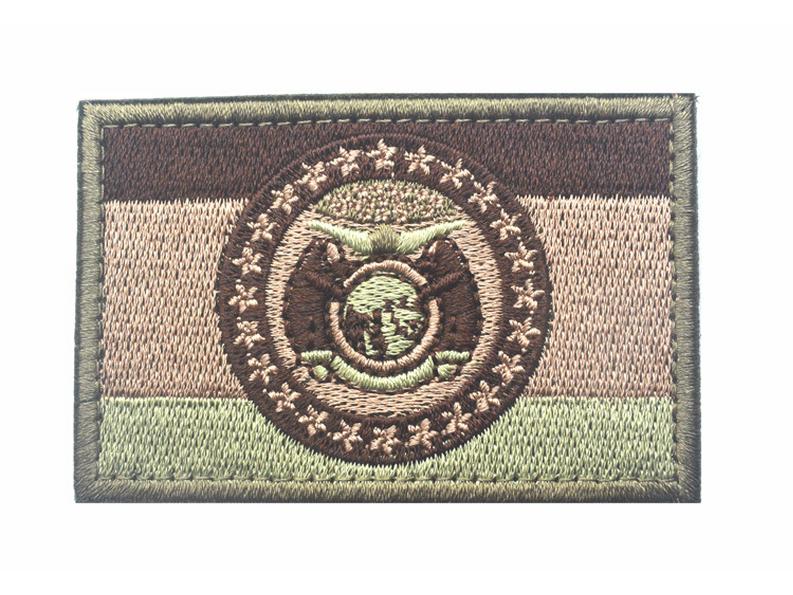 US State Flags Embroidered Patches: Michigan, Missouri, Nevada, Massachusetts with Velcro
