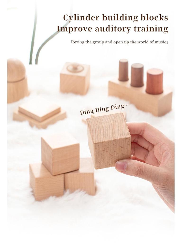 Montessori Early Education Wooden Building Blocks for Children Aged 0-3