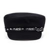 Unisex Rivet Chain Military Caps Spring Autumn Sailor Hats Women Large Black Beret Caps Men Flat Top Captain Navy Hats
