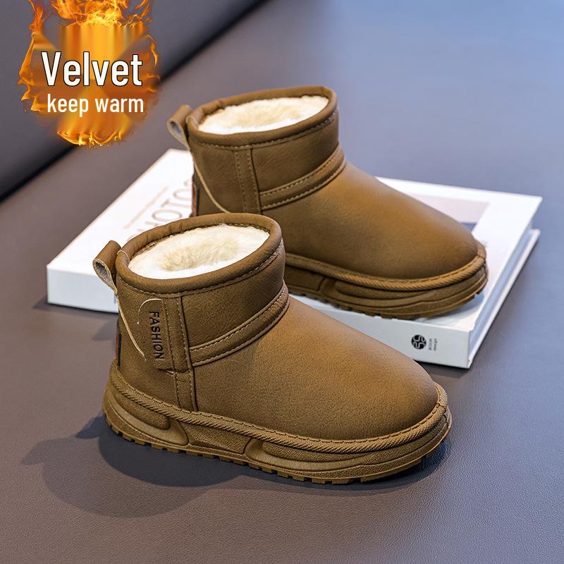 

Winter 2025 Kids Thick Warm Snow Boots - Girls Casual Cotton Boots for Medium and Large Children s Sizes 26