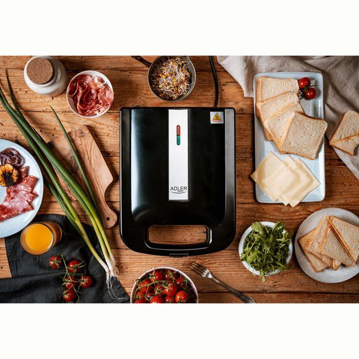 Appareil Éectrique Pour 8 Sandwiches En Forme De Triangle, Plaques Antiadhésive Adler AD3055 2000W 02031