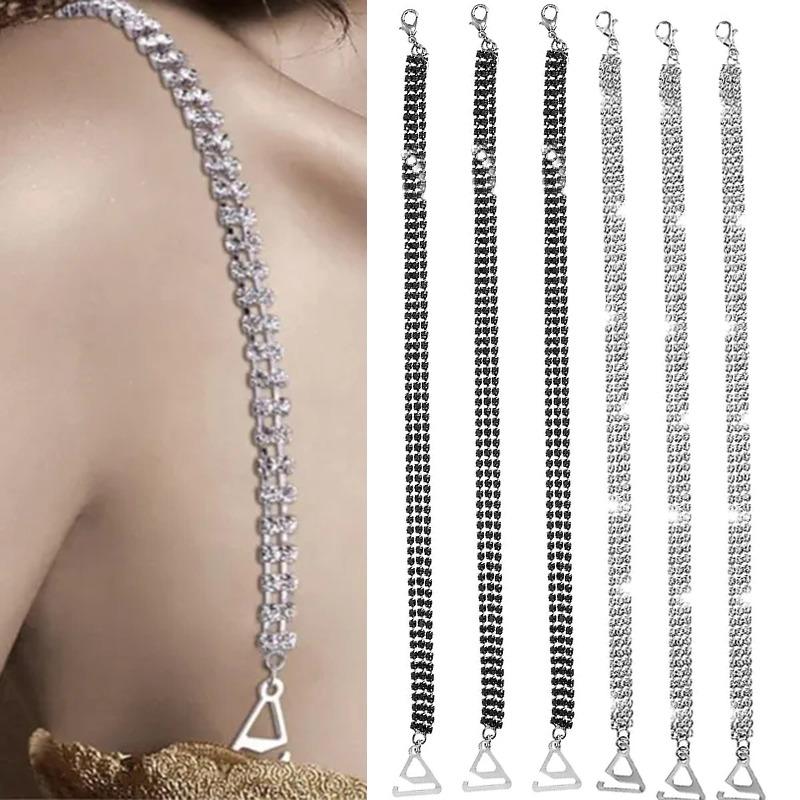 2pcs Adjustable Shoulder Straps Fashion Accessories Crystals Body Jewelry Women Rhinestones Bras Strap Wedding Dress