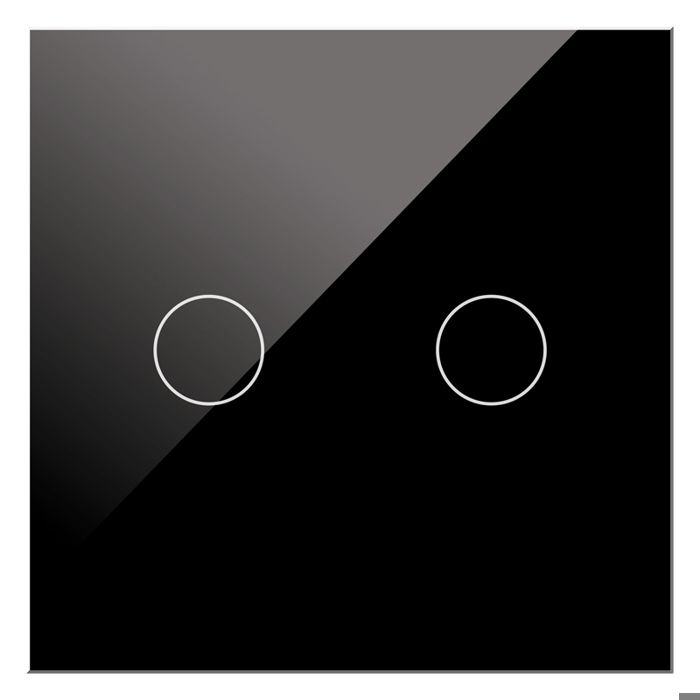 Interrupteur tactile double simple - DSC Noir - Ledme - FCM-02-B