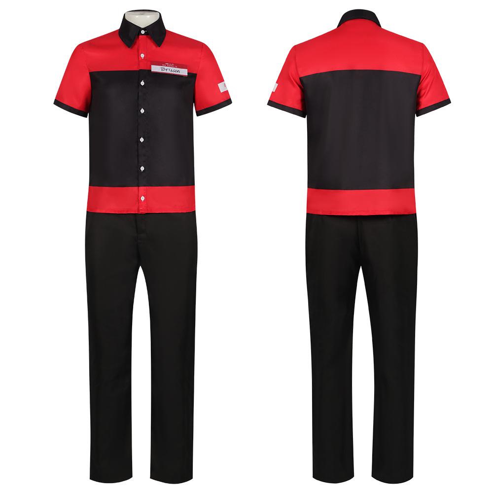 

2025 Manny s Burger Shop Unisex Employee Costume – Cosplay Two-Piece Set S