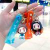 Cartoon Creative Anime Demon Slayer Anime Periphery Keychain Backpack Pendant Car Key Cute Silicone Doll Decorative Supplies