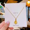 Luxury Full Zircon Red Crystal Pendant Necklace For Women Titanium Steel Girls Couple Lady Gift Fashion Jewelry