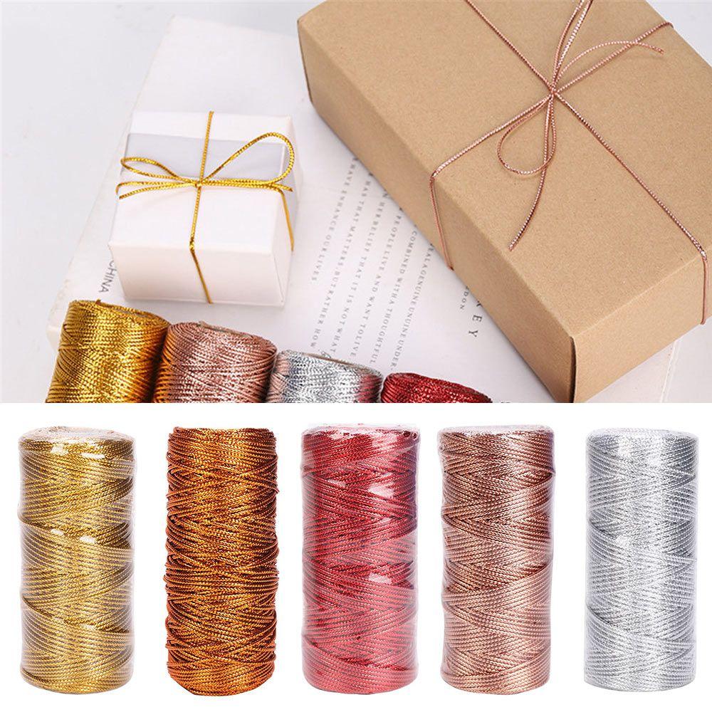 

Лента для обуви, подарочная упаковка, веревочный шнур, металлический шпагат, золотые, серебряные шнуры, линия для упаковки подарков