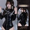 Sex Underwear Uniform Corset Tight Mirror PVC One-piece Leather Jacket Patent Leather Zipper Pants Bright Leather Jacket Odorless