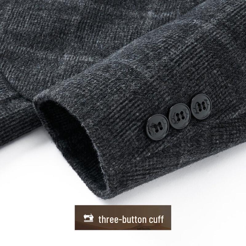 Men's Plaid Wool Blend Double-Sided Overcoat