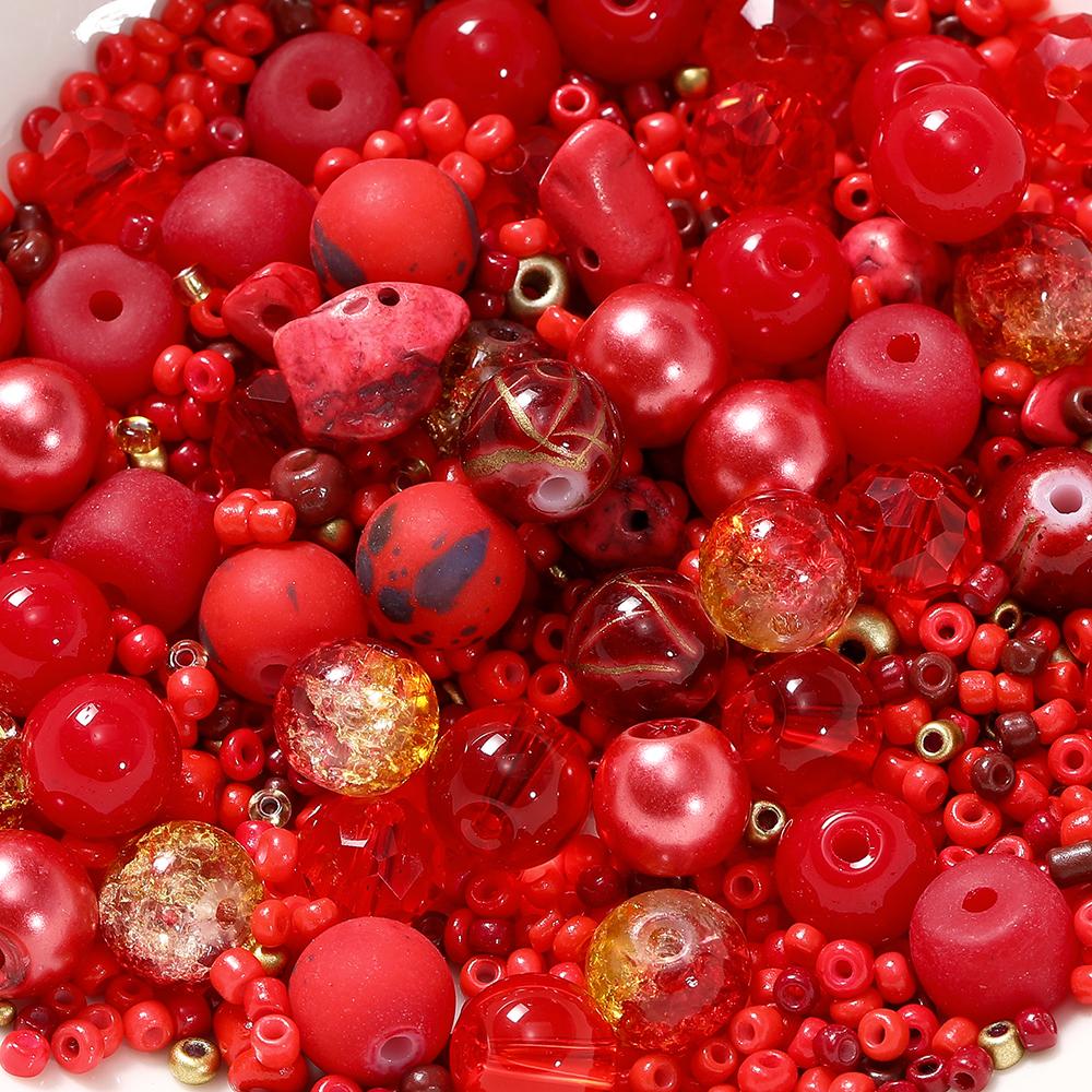 20g/Lot 8mm Mixed Glass Irregular Shape Charm Seed Loose Beads for Handmade DIY Necklace Bracelets Jewelry Accessories