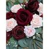 2pcs-Wedding Arch Flowers, Artificial Burgundy Wedding Flowers, Wedding Welcome Sign Decoration and Arch Flowers for Wedding Reception