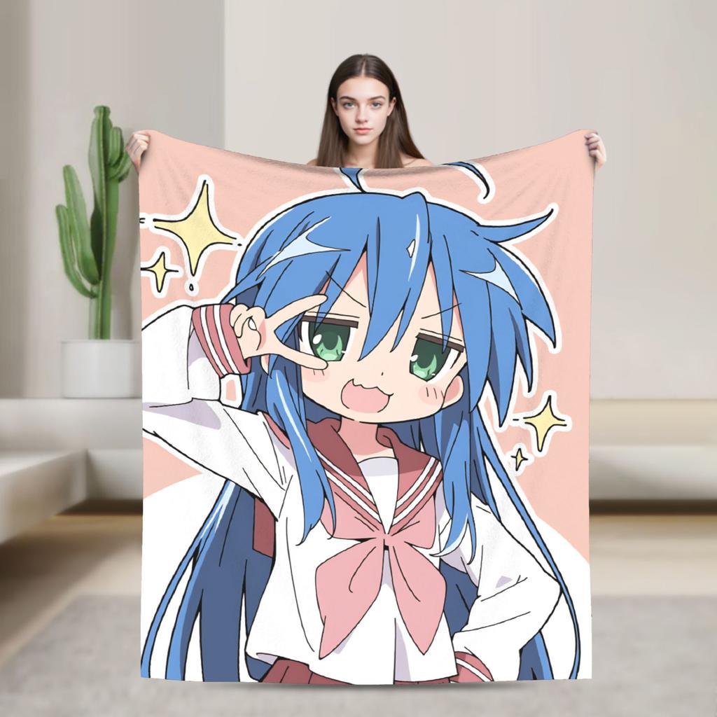 Konata izumi L-Lucky S-Star Throw Blanket Super Soft Trend Blankets For Living Room Travel Office Flannel Bedspread Bed Cover