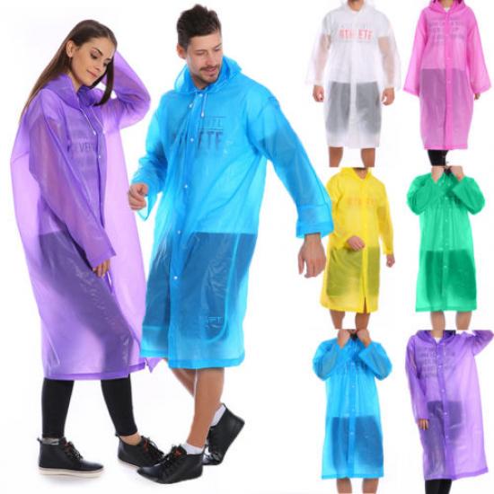 5Pcs Unisex Disposable Poncho Rain Cloth Outdoor Hiking Rainwear Rain Gear New