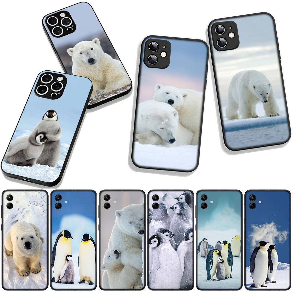 For Samsung Galaxy A25 A37 A57 A12 A14 A50 A51 A70 A71 A72 A21S A04 M15 Note 20 9 8 10 Case White Bear Penguin Spheniscidae