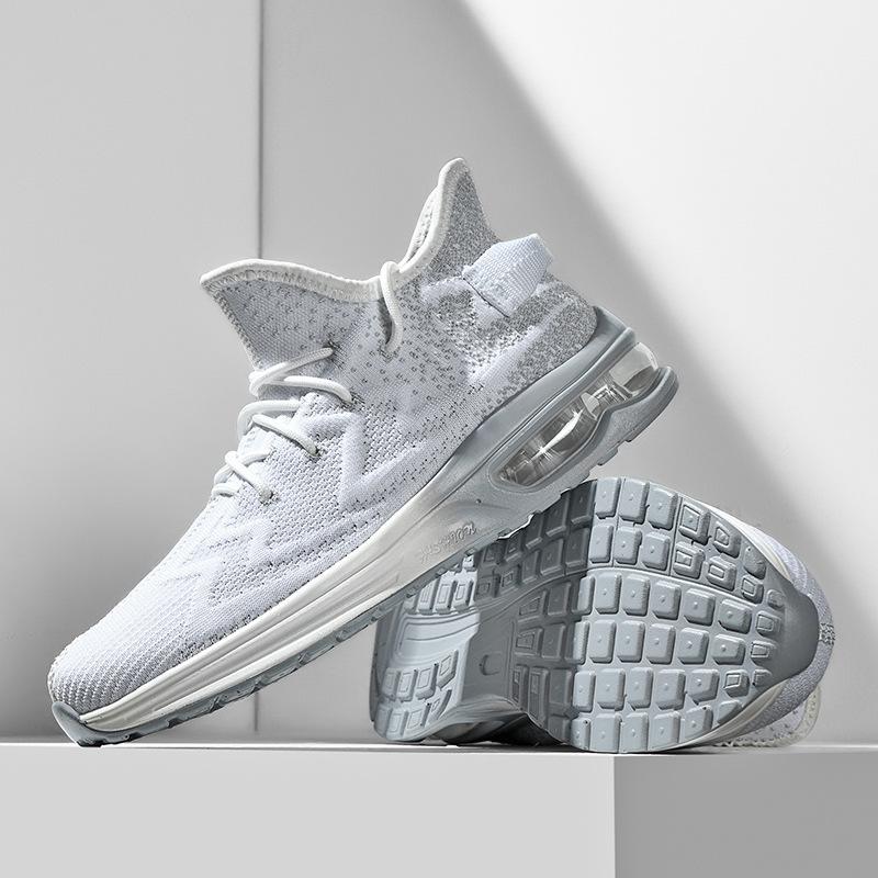 

Fashion outdoor sports shoes men s summer new shoes running shoes fly-woven upper casual shoes simple men s shoes 46 белый