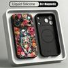 Colorful Skeleton Pattern Case For iPhone 17 Pro Max Magnetic For Magsafe Liquid Silicone Cover For iPhone 16 15 14 13 Pro Max