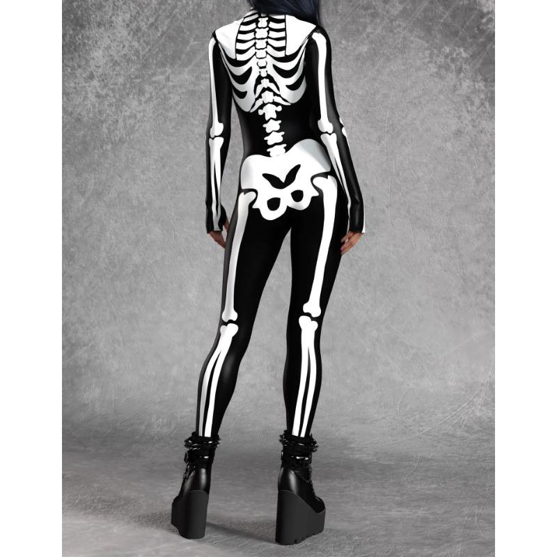 Women 3D Digital Printing Halloween Cosplay Tights Jumpsuit Adult One-piece Carnival Party Stage Show Dance Costume Outfit
