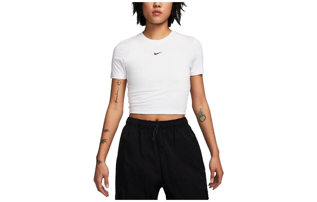 

Nike Sportswear Essential Women s Slim-Fit Crop T-Shirt White FB2874-100 XL