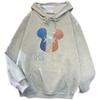 Winter Fall Women Fashion Cartoon Print Hooded Loose Velvet Warm Sweatshirt