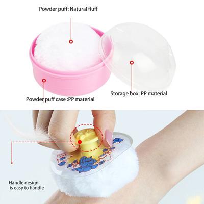 Boîte Flocking Poudre de Talc pour Bébé Portable Rechargeable Houppette Cosmétique pour le Corps de Bébé Étui Houppette Bébé Pour Usage à la Maison et en Voyage
