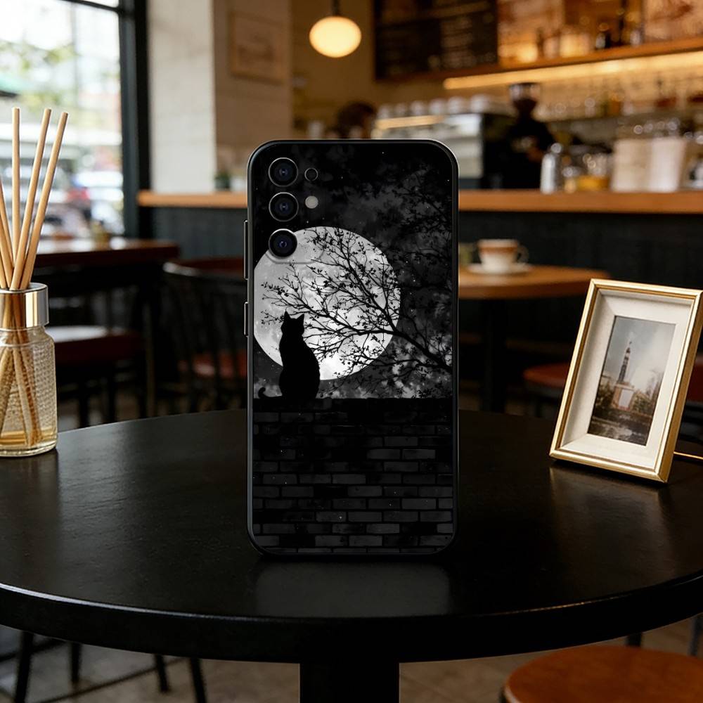 

moon Phone Case For Samsung S25,S24,S21,S22,S23,S30,Ultra,S20,Plus,Fe,Soft Silicone Black Cover Samsung S225G