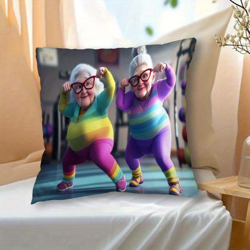 Short Plush Material pillowcaseWhimsical CharacterPrinted Pillowcases for Cozy Decor Sofa Seat Mattress Coverhome Decoration