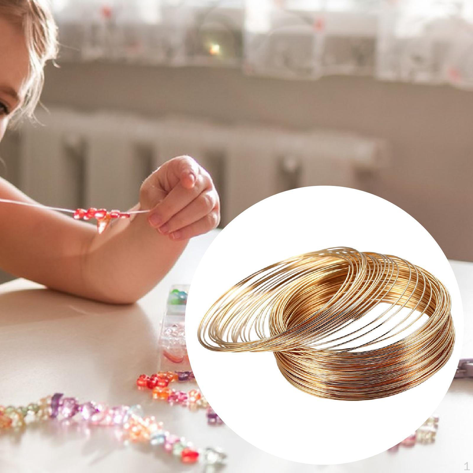 

100 Pieces Loop Wire Bracelets Beading Wires Handcraft Jewelry for DIY Crafts Making Beads золотий